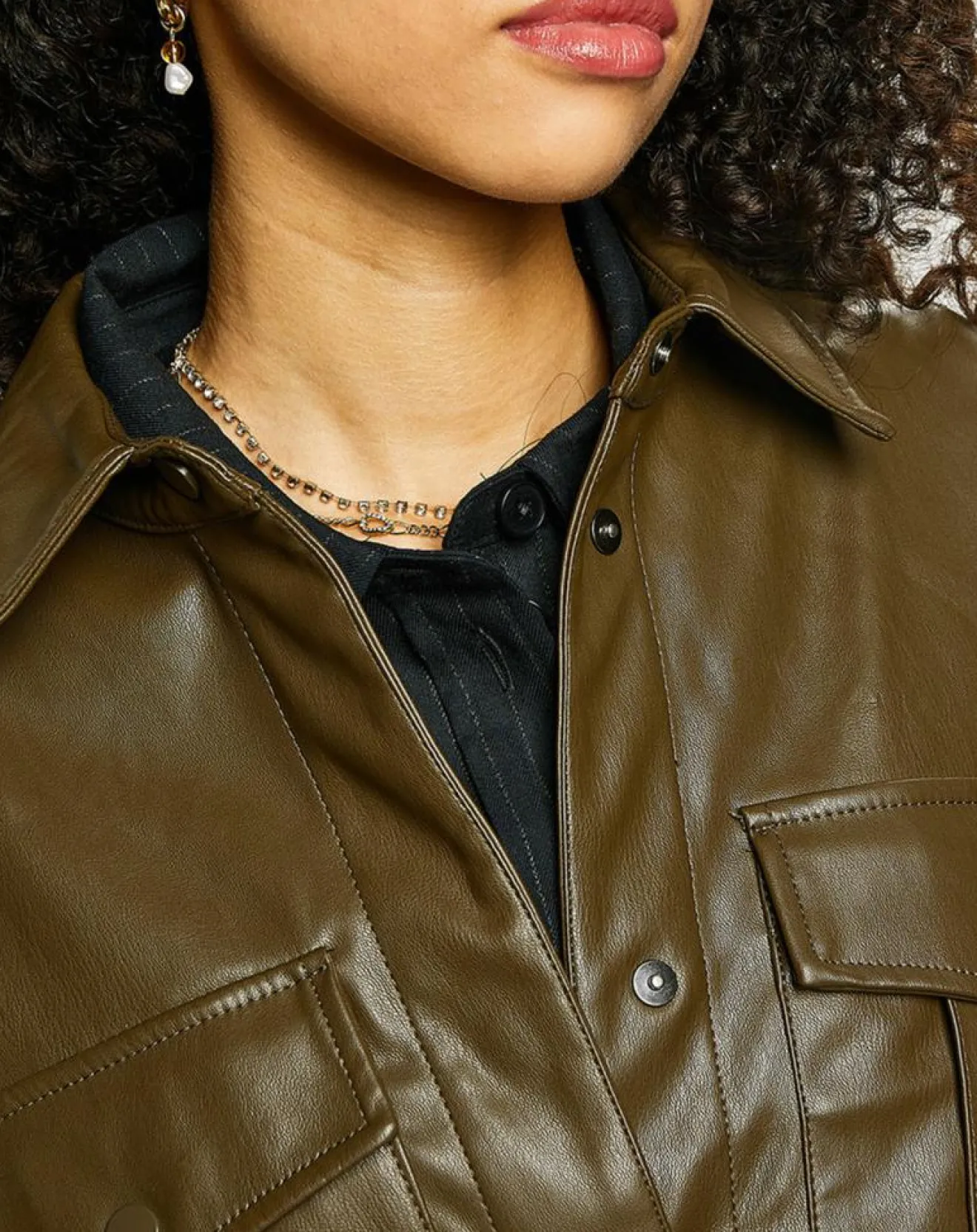 Femme Esprit Surchemise décontractée Army kaki