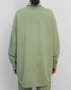 Femme Marc O'Polo Surchemise en Jersey Coton Bio Oversized vert clair