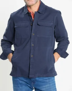 Homme Hackett London Surchemise en Twill Canvas bleu marine