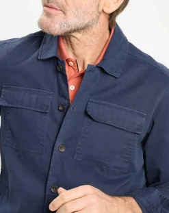 Homme Hackett London Surchemise en Twill Canvas bleu marine