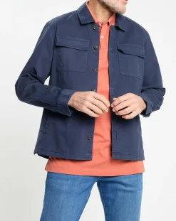 Homme Hackett London Surchemise en Twill Canvas bleu marine