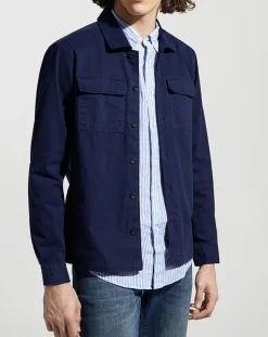 Homme Hackett London Surchemise en Twill Canvas bleu marine