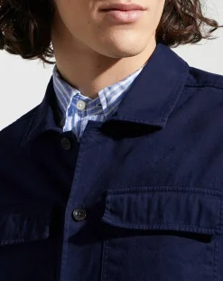 Homme Hackett London Surchemise en Twill Canvas bleu marine