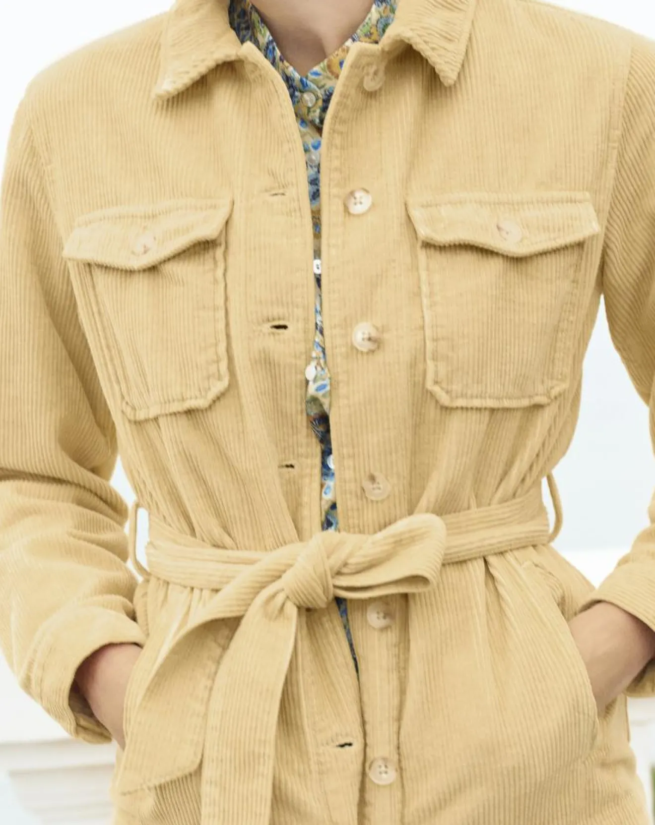 New Caroll Surchemise en Velours côtelé Kala citron