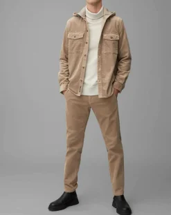 Outlet Marc O'Polo Surchemise en Velours côtelé à Capuche Double Poche beige