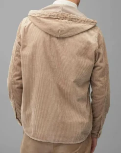 Outlet Marc O'Polo Surchemise en Velours côtelé à Capuche Double Poche beige