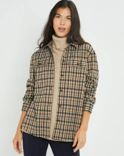 Femme Lauren Vidal Surchemise Leoni à carreaux café