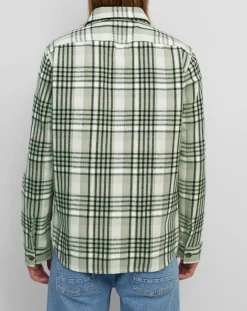 Homme Marc O'Polo Surchemise manches longues Crx Poches Coton Organic vert/blanc