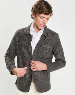 Homme Hackett London Surchemise Regular Fit en Flanelle imprimée Prince de Galles marron