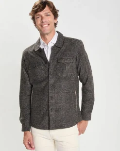 Homme Hackett London Surchemise Regular Fit en Flanelle imprimée Prince de Galles marron