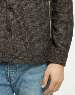 Homme Hackett London Surchemise Regular Fit en Flanelle imprimée Prince de Galles marron