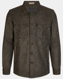 Homme Hackett London Surchemise Regular Fit en Flanelle imprimée Prince de Galles marron