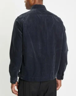 Hot Marc O'Polo Surchemise zippée en Velours milleraies bleu marine