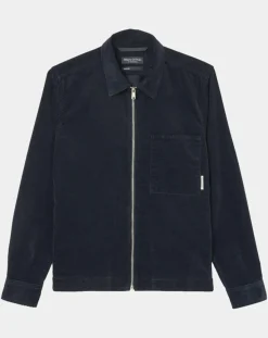 Hot Marc O'Polo Surchemise zippée en Velours milleraies bleu marine