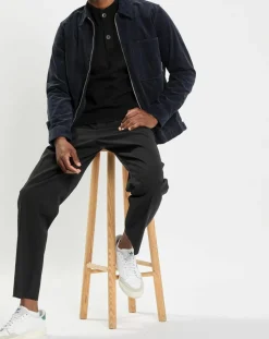 Hot Marc O'Polo Surchemise zippée en Velours milleraies bleu marine