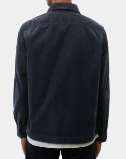 Hot Marc O'Polo Surchemise zippée en Velours milleraies bleu marine