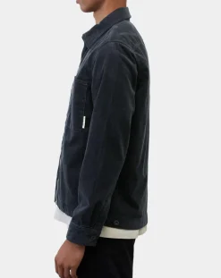 Hot Marc O'Polo Surchemise zippée en Velours milleraies bleu marine