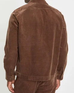 New Marc O'Polo Surchemise zippée en Velours milleraies marron