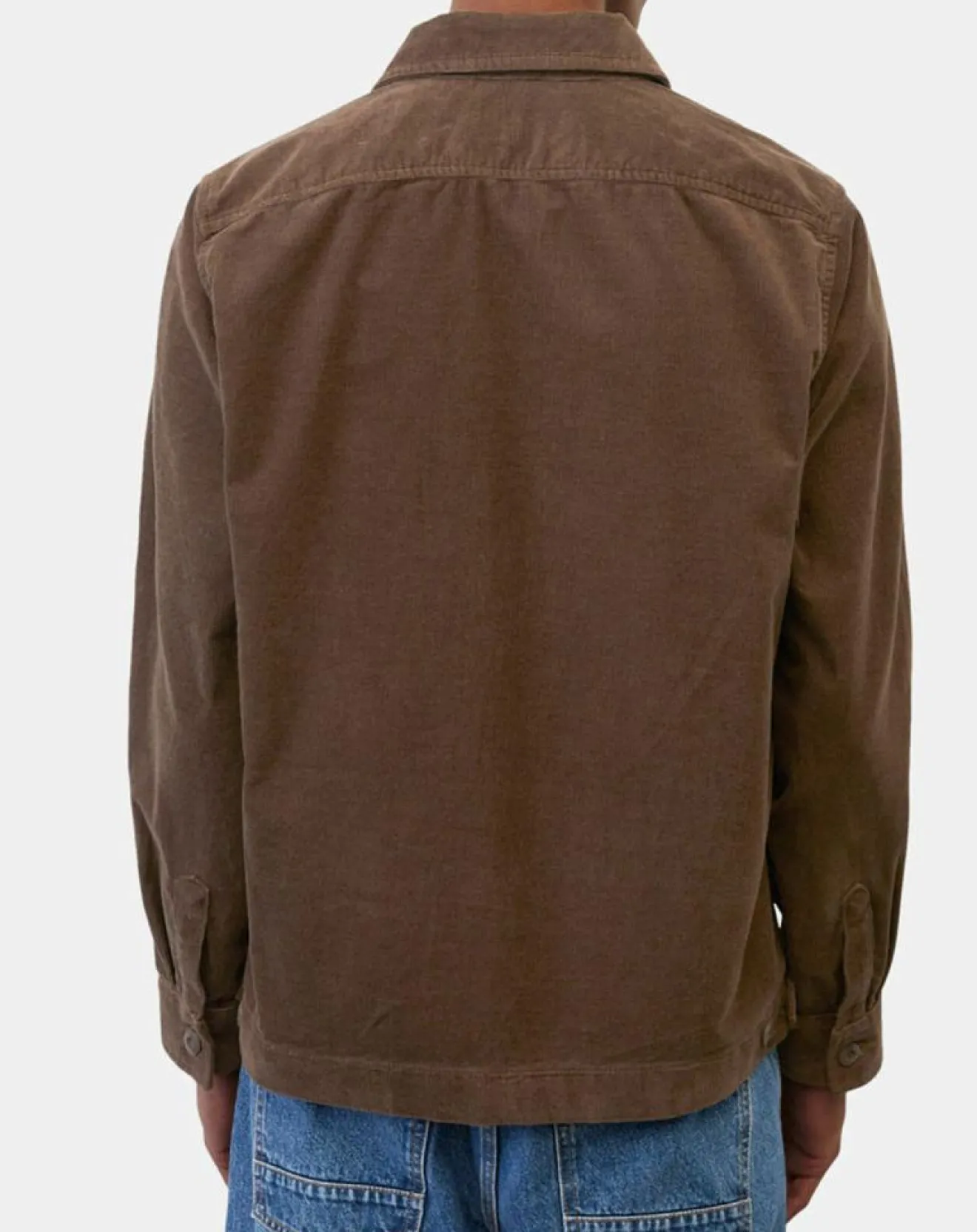 New Marc O'Polo Surchemise zippée en Velours milleraies marron