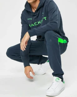 New Hackett London Sweat à capuche Aston Martin Racing bleu marine/vert