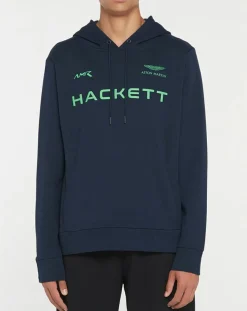 New Hackett London Sweat à capuche Aston Martin Racing bleu marine/vert