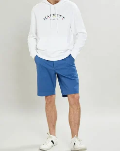 Hackett London Sweat à capuche brodé blanc