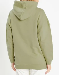 Femme Galeries Lafayette Sweat à capuche en Coton Bio Bahut kaki clair