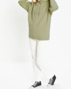 Femme Galeries Lafayette Sweat à capuche en Coton Bio Bahut kaki clair