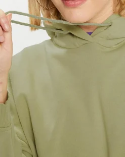 Femme Galeries Lafayette Sweat à capuche en Coton Bio Bahut kaki clair