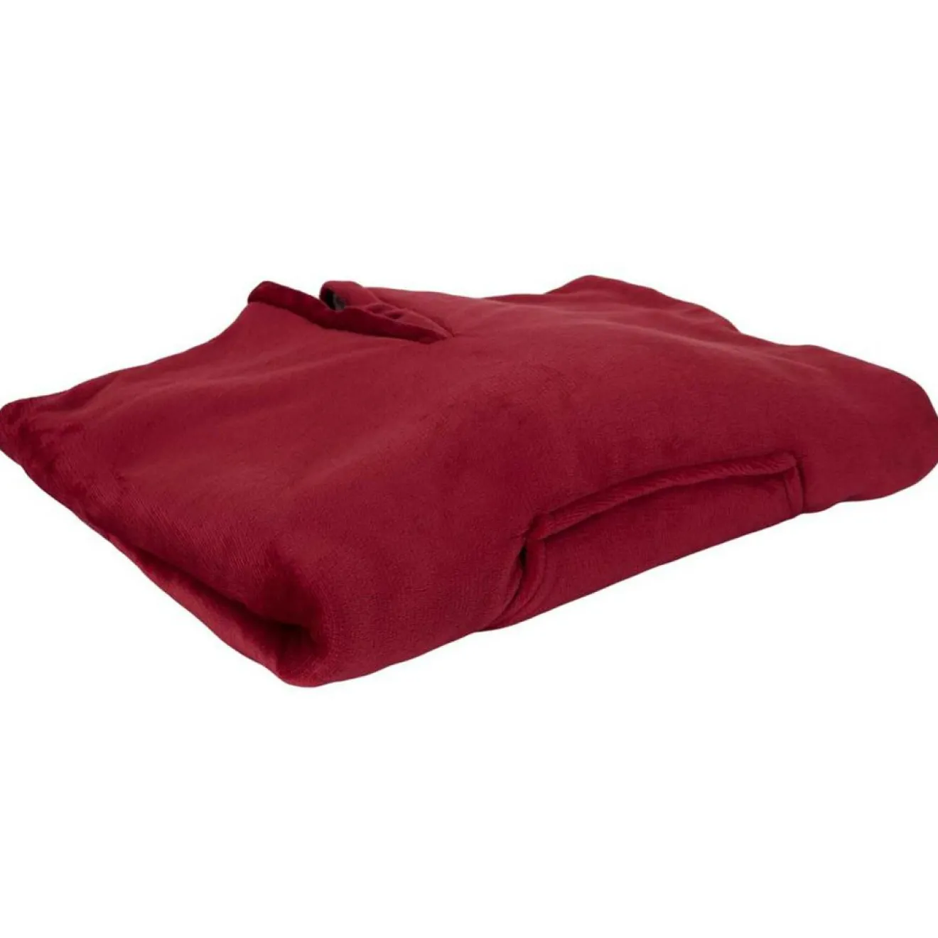 Femme Home Deco Factory Sweat à Capuche Interieur Sherpa rouge - 118x85x2 cm