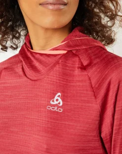 Hot Odlo Sweat à capuche Run Easy Warm rouge
