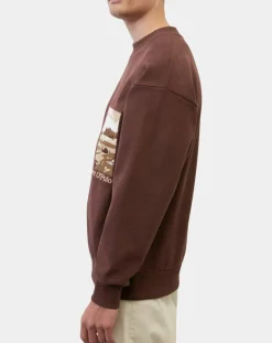 Homme Marc O'Polo Sweat 100% Coton Bio Artwork bordeaux