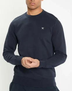 Homme Hackett London Sweat col rond bleu foncé