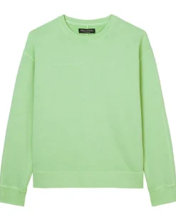 Homme Marc O'Polo Sweat Col Rond Coudiere vert fluo