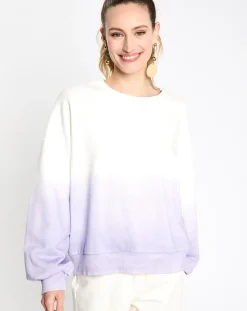 New Esprit Sweat cr ml dip dye blanc/violet