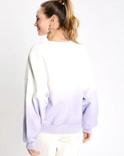 New Esprit Sweat cr ml dip dye blanc/violet