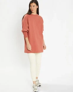 Femme Galeries Lafayette Sweat droit et long en Coton Lenny rose foncé