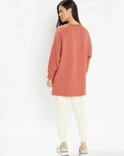 Femme Galeries Lafayette Sweat droit et long en Coton Lenny rose foncé