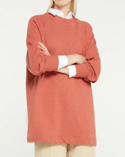 Femme Galeries Lafayette Sweat droit et long en Coton Lenny rose foncé