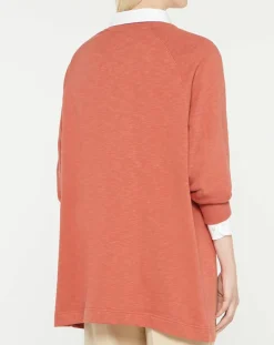 Femme Galeries Lafayette Sweat droit et long en Coton Lenny rose foncé