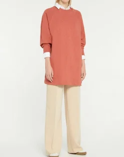 Femme Galeries Lafayette Sweat droit et long en Coton Lenny rose foncé