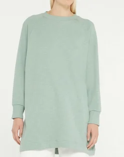 Femme Galeries Lafayette Sweat droit et long en Coton Lenny vert clair