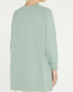 Femme Galeries Lafayette Sweat droit et long en Coton Lenny vert clair