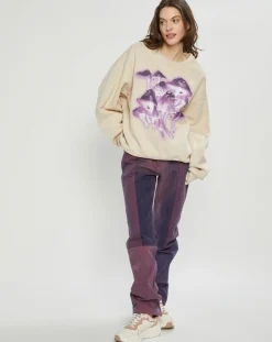 Online Acne Studios Sweat Fa-Ux imprimé beige/violet