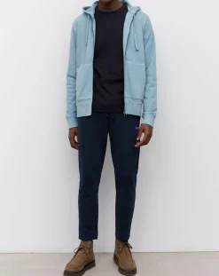 Outlet Marc O'Polo Sweat Full Zip à Capuche Coton Organic bleu clair