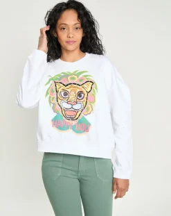 Femme Manoush Sweat Happy Holi blanc