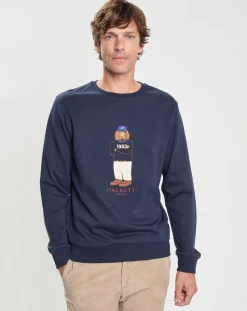 Clearance Hackett London Sweat Harry Dog bleu marine
