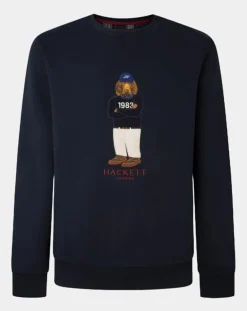 Clearance Hackett London Sweat Harry Dog bleu marine