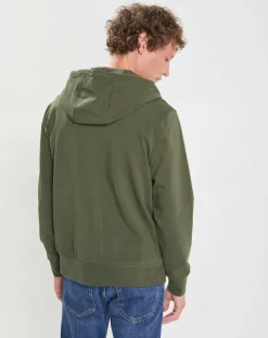 Homme Hackett London Sweat Hoodie zippé Mix kaki