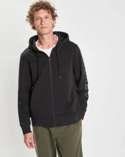 Outlet Hackett London Sweat Hoodie zippé Mix noir